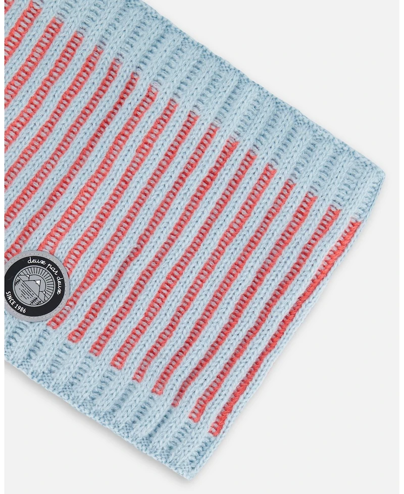 Deux par Deux Girl Knit Neckwarmer Air Blue And Coral - Toddler|Child