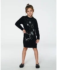 Deux par Toddler Girls Knitted Dress With Sequins Black - Toddler|Child