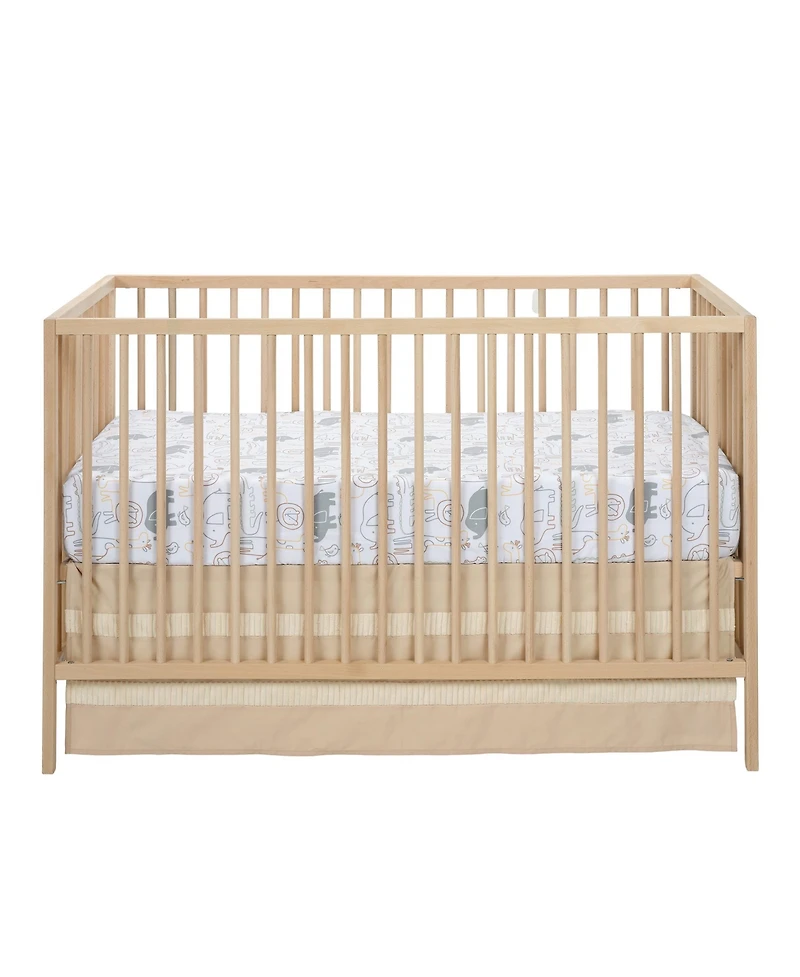 Lambs & Ivy Jungle Story 100% Cotton Safari Baby Fitted Crib Sheet - White