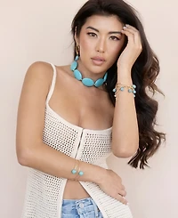 Ettika Oval Turquoise Stones Statement Choker