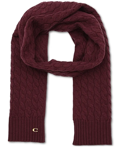 Coach Soft Rib Cable Knit Scarf