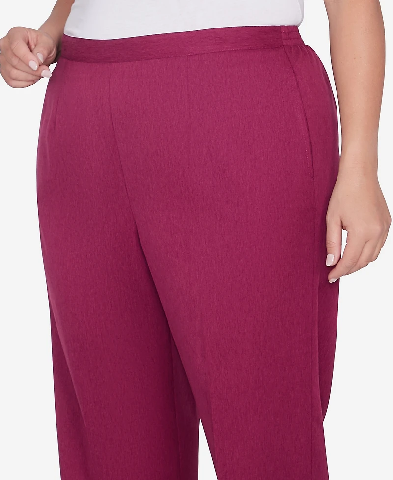 Alfred Dunner Plus Size Wine Country Classic Faux Suede Slant Pocket Medium Length Pant