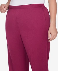 Alfred Dunner Plus Size Wine Country Classic Faux Suede Slant Pocket Medium Length Pant