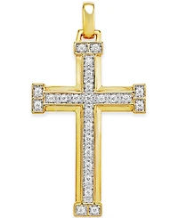 Men's Diamond Cross Pendant (3/8 ct. t.w.) in 10k Gold