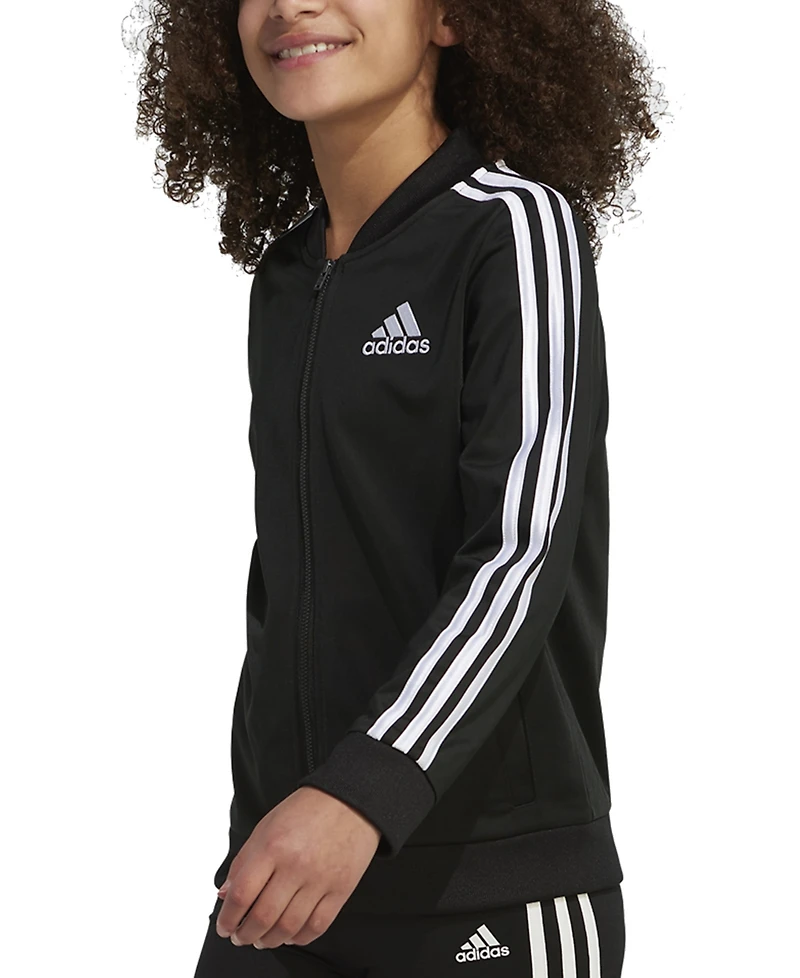 adidas Big Girls Zip Front Tricot Bomber Jacket