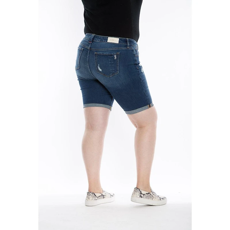 Slink Jeans Plus Mid Rise Bermuda Shorts