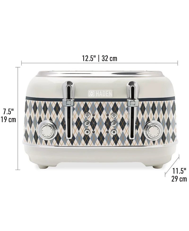 Haden Argyle 4-Slice Wide-Slot Self-Centering Toaster, 75140