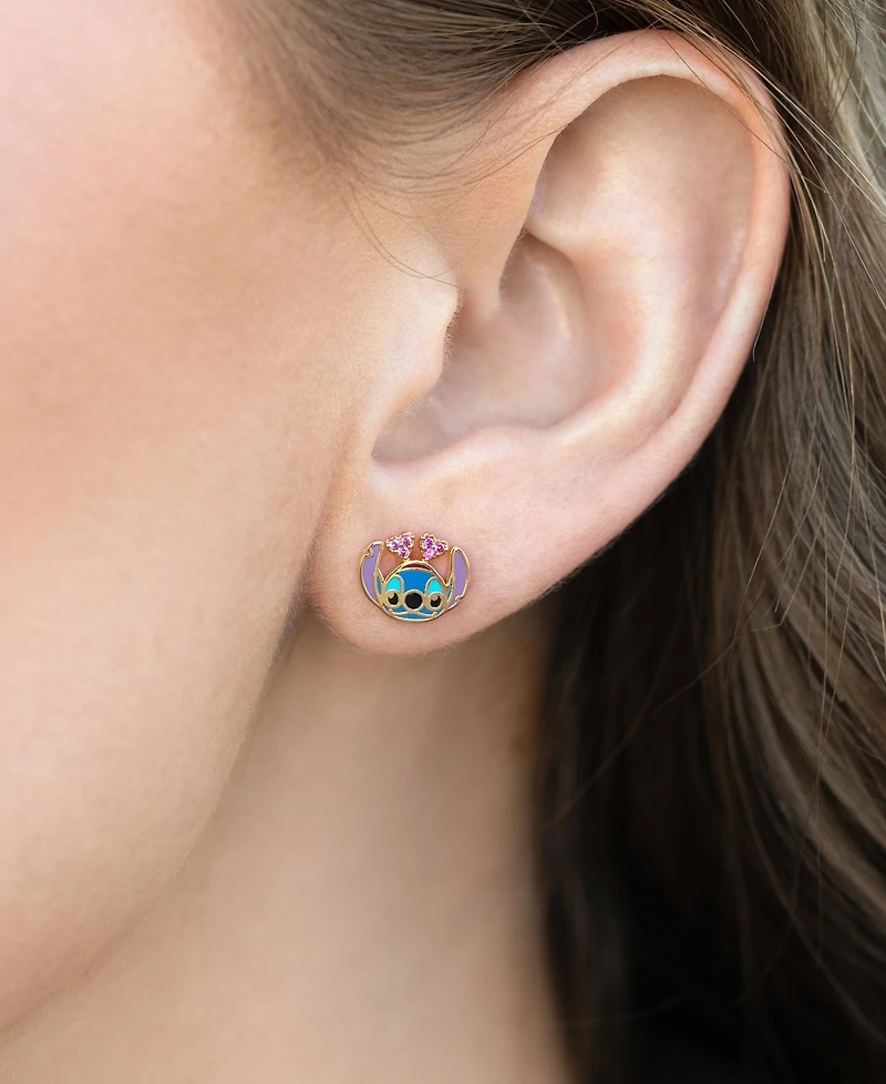 Girls Crew Disney Enamel Stitch Angel Studs