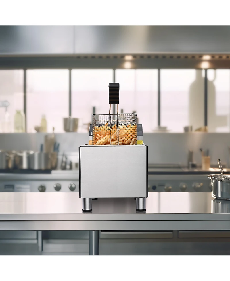 WeChef Electric Deep Fryer Countertop Deep Fryer with Basket 12L Stainless Steel Fryer for Restaurant and Home Use Easy to Clean Fast Heat Up Oil Frye
