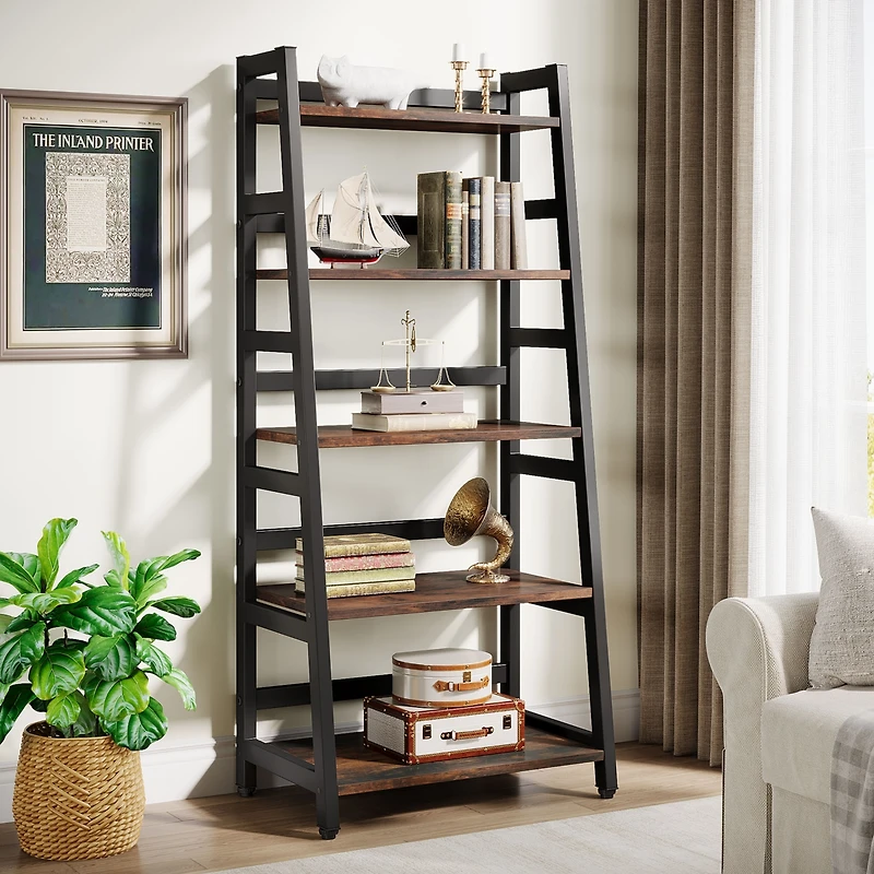 Tribesigns 5-Tier Bookshelf Modern Bookcase, 5 Shelf Ladder Book Storage Organizer for Living Room, Home Office