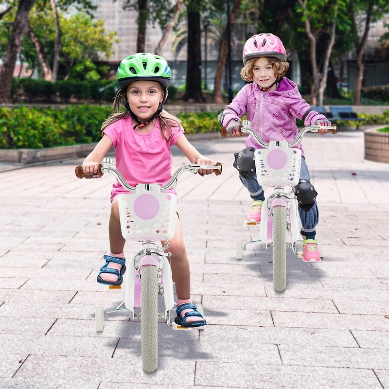 Children's Bicycle with Front Handbrake and Rear Coaster Brake Safe Easy-to-Ride Bike for Kids