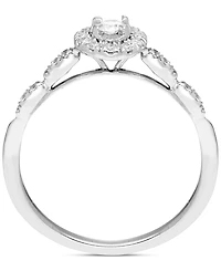 Diamond Halo Engagement Ring (1/4 ct. t.w.) in 14k White Gold