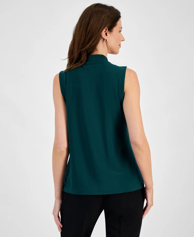 Kasper Women's Sleeveless Knot Front Jersey Top