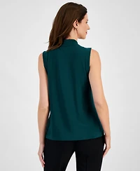 Kasper Women's Sleeveless Knot Front Jersey Top