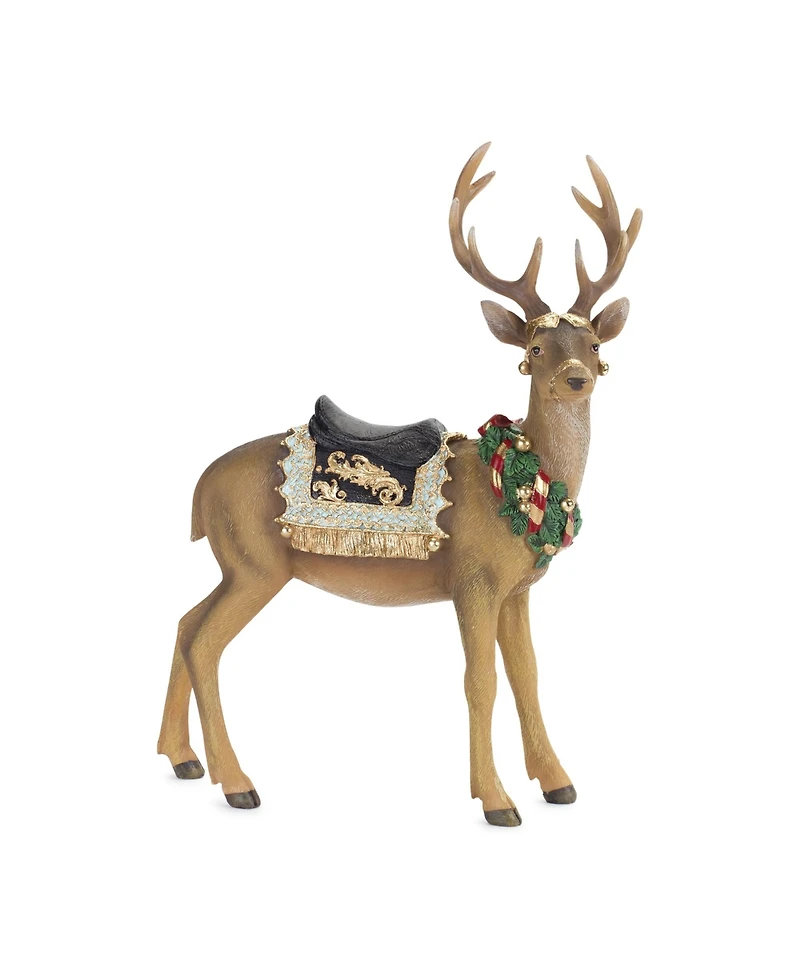Slickblue Holiday Deer Figurine With Gold Accents (Set of 2)