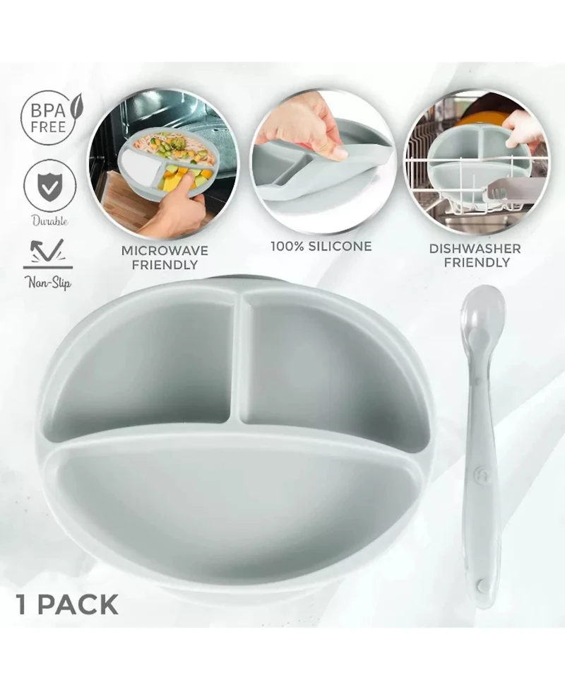 Sperric Baby Girls Silicone Suction Plate 100% Food Grade Stay Put Plates - Bpa Free Microwave & Dishwasher Safe