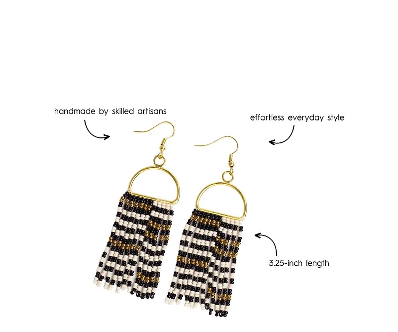 Allison Beaded Fringe Earrings