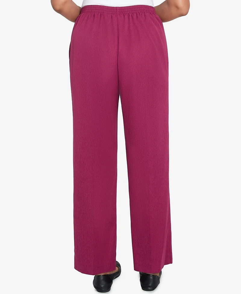 Alfred Dunner Women's Wine Country Side Seam Pocket Short Length Pant