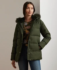 Lauren Ralph Women's Faux-Fur Hooded Puffer Coat