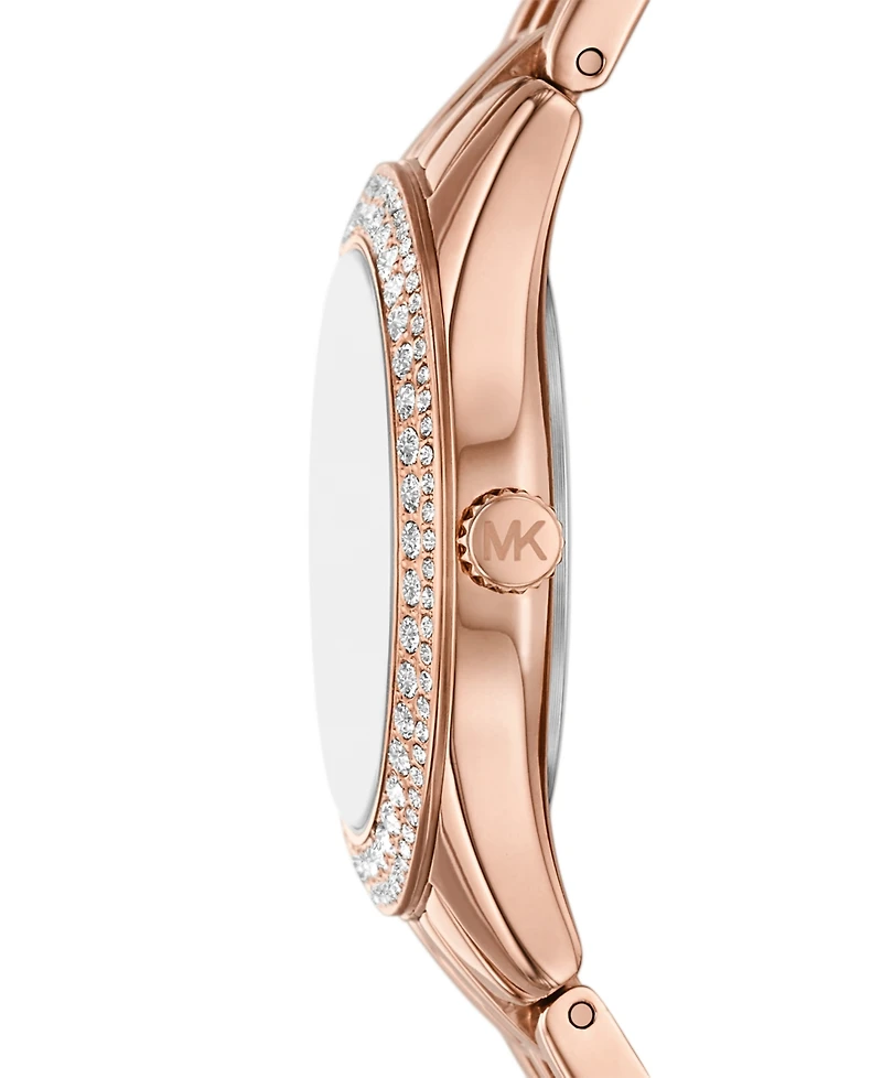 Michael Kors Women's Harlowe Three-Hand Rose Gold-Tone Stainless Steel Watch 33mm