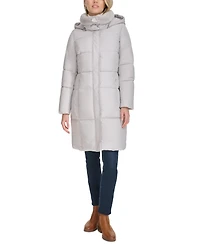 Cole Haan Women's Shine Faux-Fur-Collar Hooded Puffer Coat