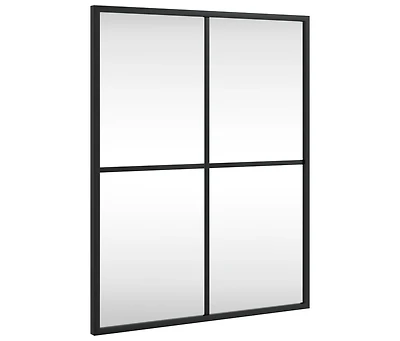 vidaXL Wall Mirror Black 15.7"x19.7" Rectangle Iron