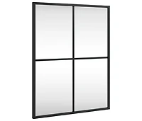 vidaXL Wall Mirror Black 15.7"x19.7" Rectangle Iron