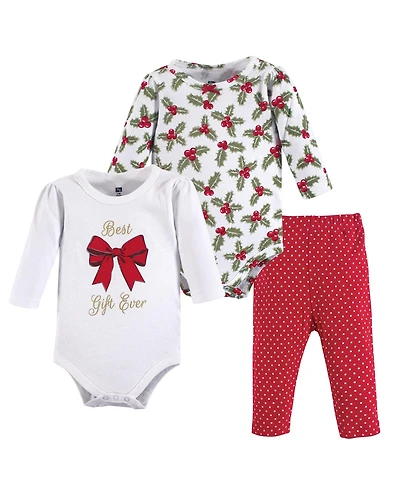 Hudson Baby Girls Cotton Bodysuit and Pant Set