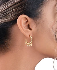 Sterling Forever Women's Celeste Hoop Earrings