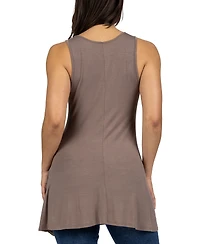 24seven Comfort Apparel Women's Scoop Neck Sleeveless Tunic Top