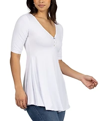 24seven Comfort Apparel Short Sleeve Tunic Top