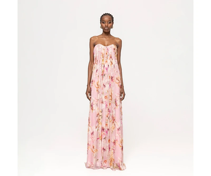 Nissa Women's Printed Corset-Style Maxi Dress
