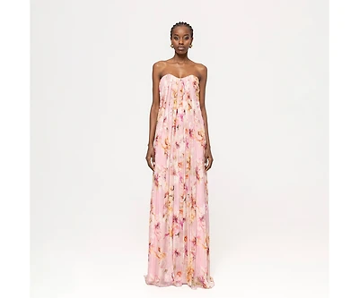 Nissa Women's Printed Corset-Style Maxi Dress
