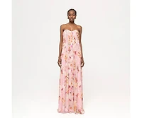 Nissa Women's Printed Corset-Style Maxi Dress