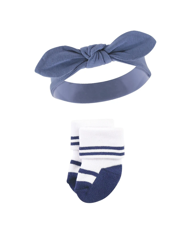 Hudson Baby Girls 8Pc Headband and Socks Set