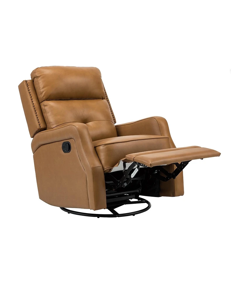 Hulala Home Beatriz 28.74" Wide Genuine Leather Swivel Rocker Recliner