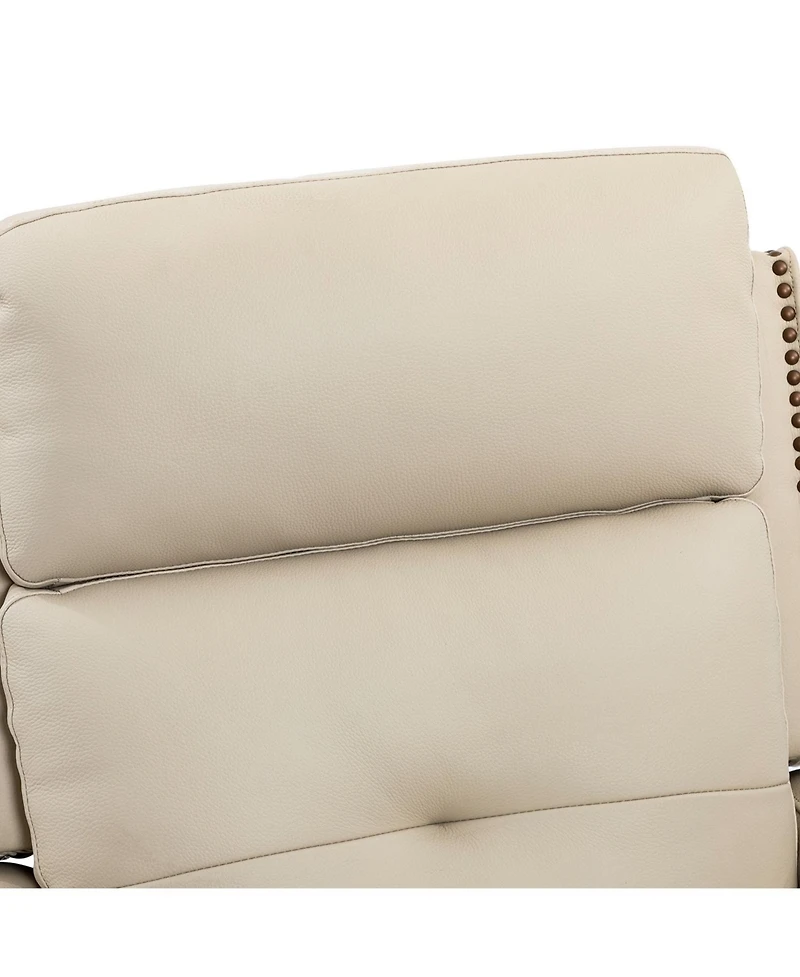 Hulala Home Beatriz 28.74" Wide Genuine Leather Swivel Rocker Recliner
