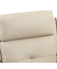 Hulala Home Beatriz 28.74" Wide Genuine Leather Swivel Rocker Recliner