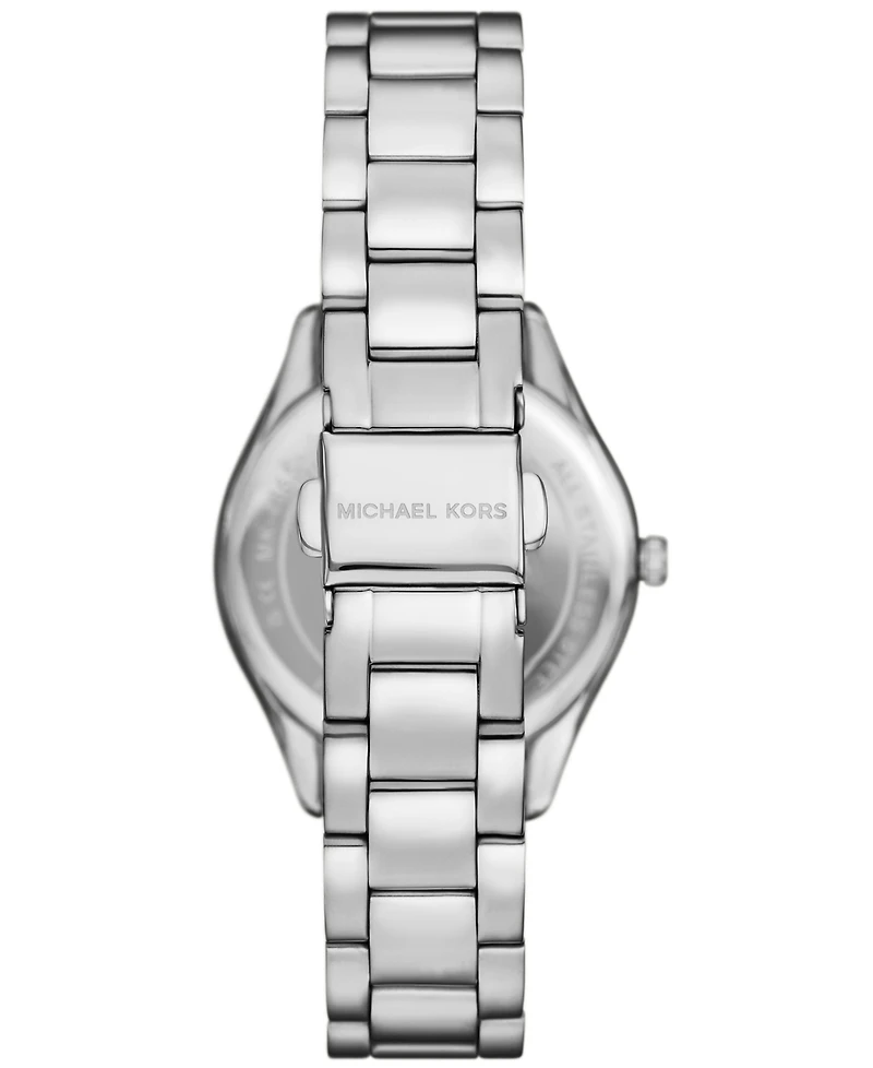 Michael Kors Women's Lauryn Three-Hand Stainless Steel Watch, Earrings and Necklace Gift Set 33mm