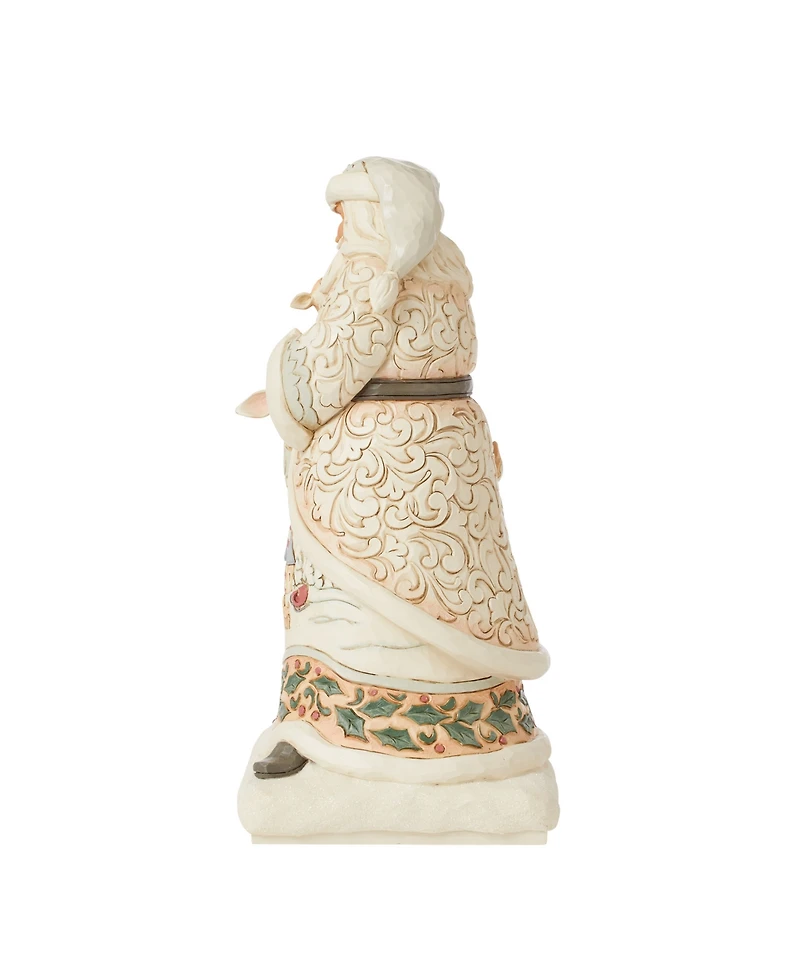Jim Shore White Woodland Santa Holding Fawn Figurine
