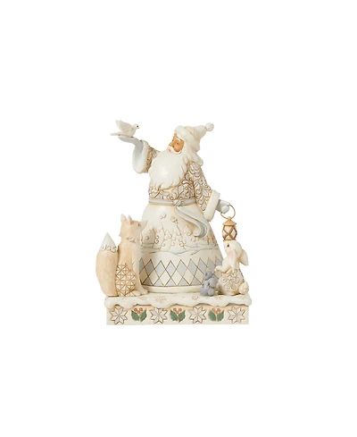 Jim Shore White Woodland Santa Holding Dove Figurine