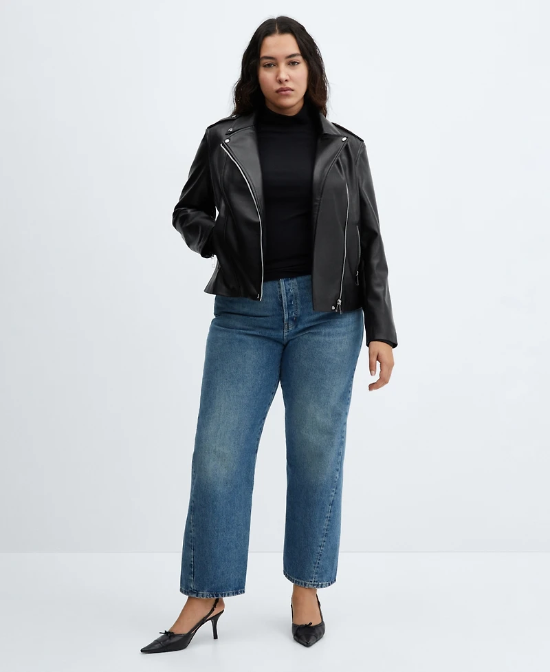 Mango Women's Faux-Leather Biker Jacket