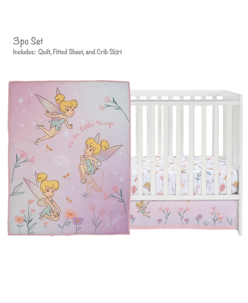 Bedtime Originals Disney Baby Tinker Bell 3-Piece Pink Fairy Baby Crib Bedding Set