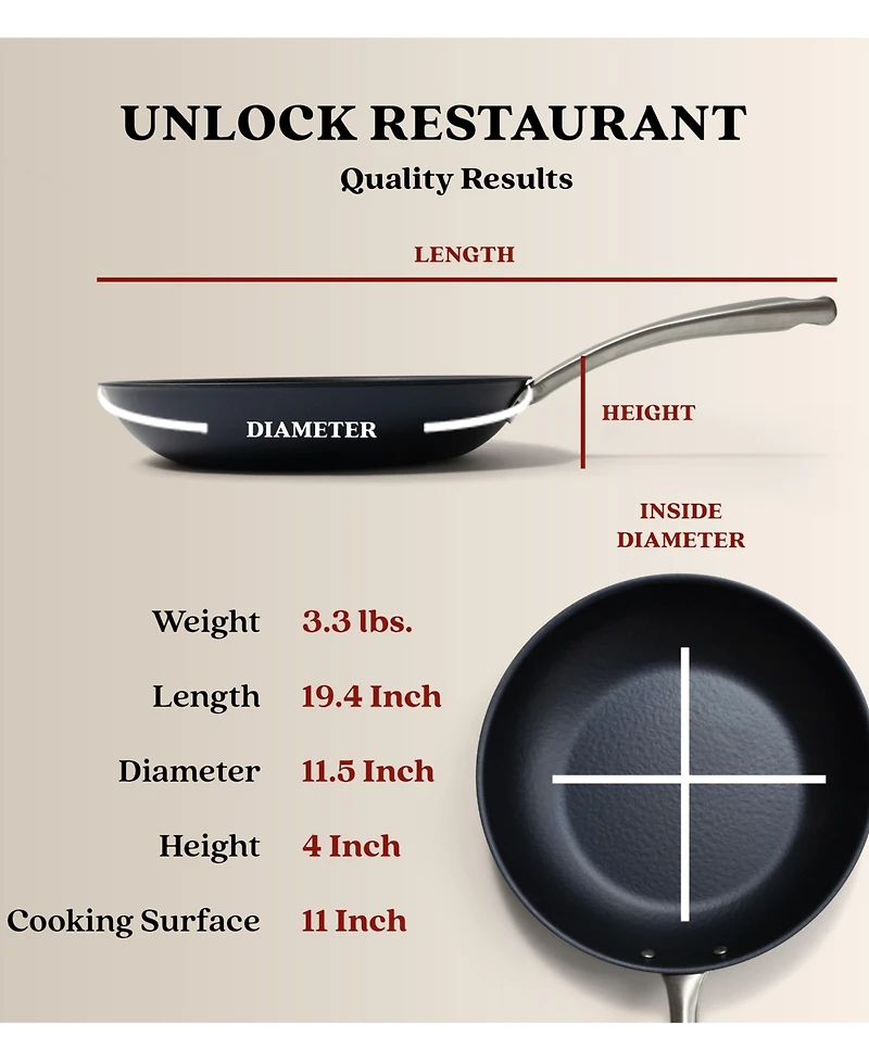 Alva Black Angus 11" Carbon Steel Frying Pan