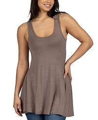 24seven Comfort Apparel Women's Scoop Neck Sleeveless Tunic Top