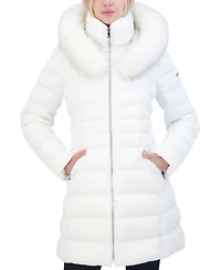 Laundry By Shelli Segal Women's Faux-Fur-Trim Hooded Puffer Coat
