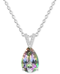 Mystic Topaz (3-5/8 ct. t.w.) & Diamond Accent Pear 18" Pendant Necklace Sterling Silver (Also Pink Topaz)