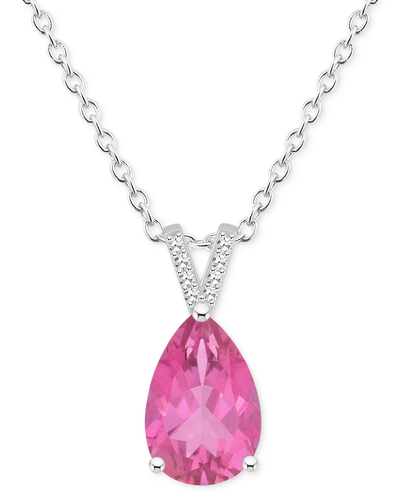 Mystic Topaz (3-5/8 ct. t.w.) & Diamond Accent Pear 18" Pendant Necklace in Sterling Silver (Also in Pink Topaz)