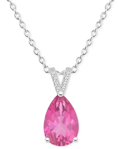 Mystic Topaz (3-5/8 ct. t.w.) & Diamond Accent Pear 18" Pendant Necklace in Sterling Silver (Also in Pink Topaz)