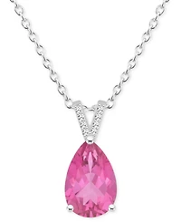 Mystic Topaz (3-5/8 ct. t.w.) & Diamond Accent Pear 18" Pendant Necklace in Sterling Silver (Also in Pink Topaz)